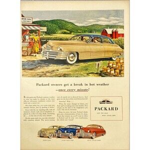 Packard "Ask the Man Who Owns One" Illustrations Vintage Print Ad 1948